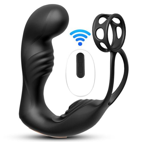 Vibromasseur De Massage De La Prostate Pour Hommes,Double Anneau,Prise Anale,Vibromasseur En Silicone,Éjaculation Retardée,Masturbateur Masculin,Jouets Sexuels Pour Adultes - Type Vin Rouge