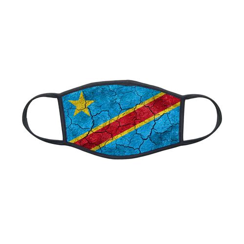 Masque En Tissu Lavable Pour Enfant 8-12 Ans Drapeau République Démocratique Du Congo Ref 0056