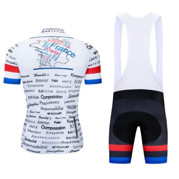 maillot court de vélo avec pantalon court à bretelles EIDKWTR Combinaisons de cyclisme dété pour hommes