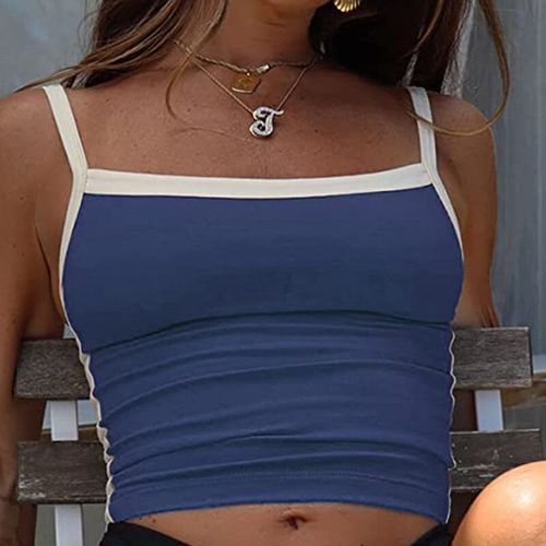 Camis À Bretelles En Fibre Spaghetti Pour Femmes,Streetwear D'été,Haut Précieux Des Années 2000,Vintage,Chic,Esthétique,Basique,Abonnés,Couleurs,Y2k