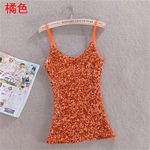 Chemisier Sexy À Paillettes Pour Femmes,Bling Brillant,Chemise En Fibre De Y,Chemisier Astronomique Multicolore,Haut À Bretelles,06 -