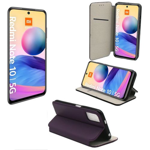 Xiaomi Redmi Note 10 5g Etui Protection Portefeuille Violet À Rabat Avec Porte Cartes - Housse Xiaomi Redmi Note 10 5g Folio Violette Coque Silicone Antichoc Smartphone 2021 - Accessoires Pochette Case