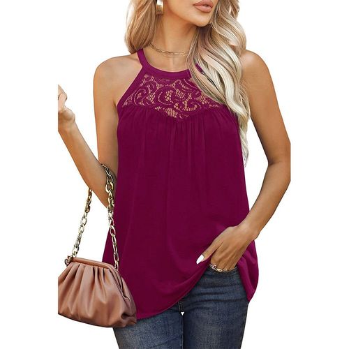 Chemise Plissée En Dentelle Pour Femme,Col Licou,Précieux,Fit,Été