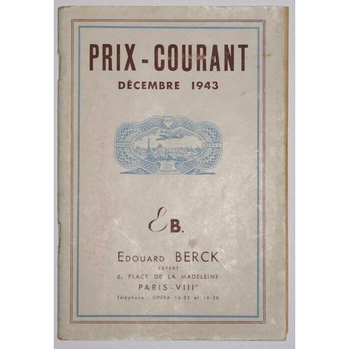 Prix-Courant Décembre 1943 - Edouard Berck