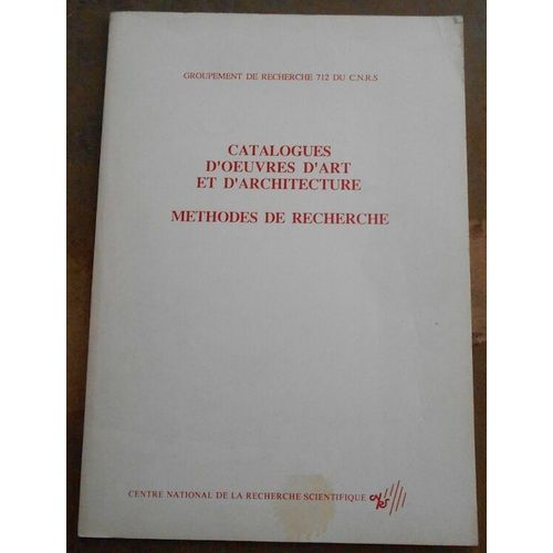 Catalogues D'oeuvres D'art Et D'architecture - Méthodes De Recherche