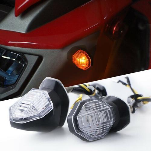 Mini Clignotant Led Pour Moto, 2 Pièces, Clignotant, Ambre, Triangle Drl, Feu Arrière, Pour Honda Black Riding100