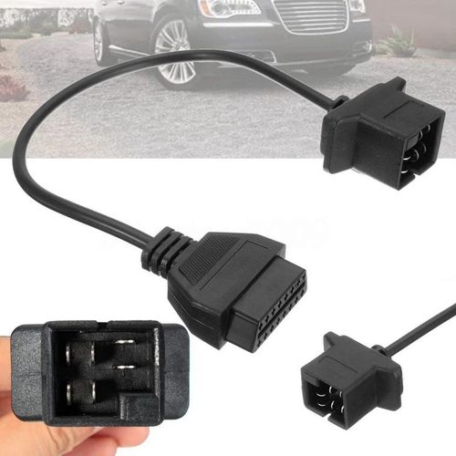 Connecteur De Lecteur De Code De Balayage De Câble, Outil De Diagnostic De Voiture 6 Broches Obd1 À Obd2 Pour Chrysler Jeep Dodge Accessoires De Véhicules
