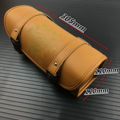 Sac À Outils Pour Moto Cruiser, Sacoche Avant À Fourche En Forme De Baril, Accessoire De Selle, Pochettes Noires