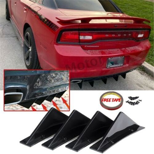 Diffuseur Universel De Pare-Chocs Arrière De Voiture, 4 Pièces, Spoiler Séparateur De Style De Voiture, Accessoires De Voiture