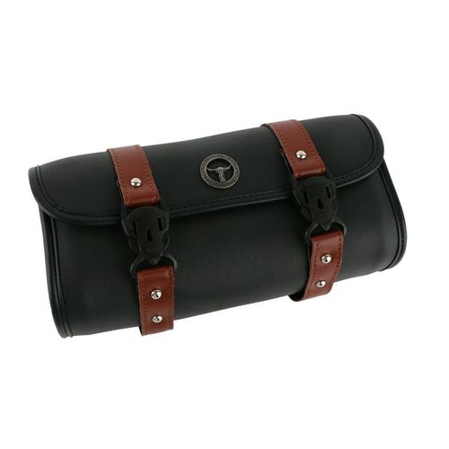 Sac À Fourche De Moto Universel, Sac À Outils En Forme De Baril, Sac De Guidon En Cuir Pu, Sacoches De Moto, Sac De Rangement De Bagage Noir