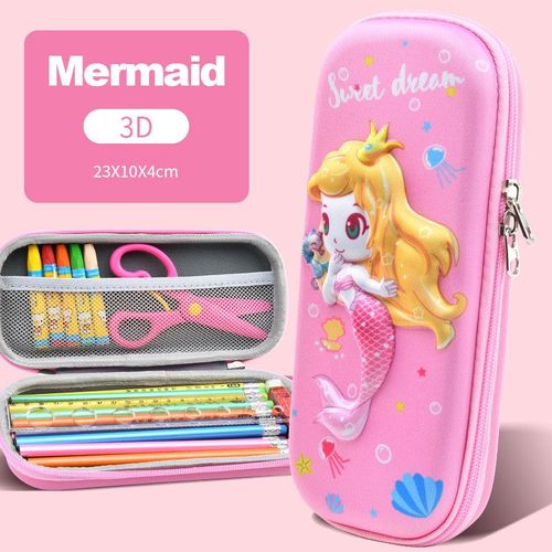 Trousse À Crayons 3d Kawaii Mignonne De Grande Capacité,Boîte À Stylos,Fournitures Scolaires,Évaluation Coréenne Et Japonaise - Type Mermaid