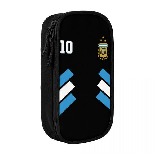 Étuis À Crayons De Football Argentin Avec Fermeture Éclair,Belle Boîte À Stylos Messi,Sac De Bureau,Grande Capacité,Filles Et Garçons,Numéro 10 - Type Black
