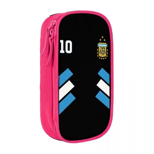 Étuis À Crayons De Football Argentin Avec Fermeture Éclair,Belle Boîte À Stylos Messi,Sac De Bureau,Grande Capacité,Filles Et Garçons,Numéro 10 - Type Rose