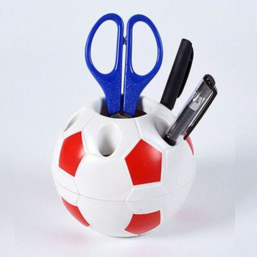 Porte-Crayon En Forme De Ballon De Football,Pour Stylos,Porte-Pinceaux De Maquillage,Fournitures Étudiants,Cadeau Sportif,Décoration De Bureau, - Type Red