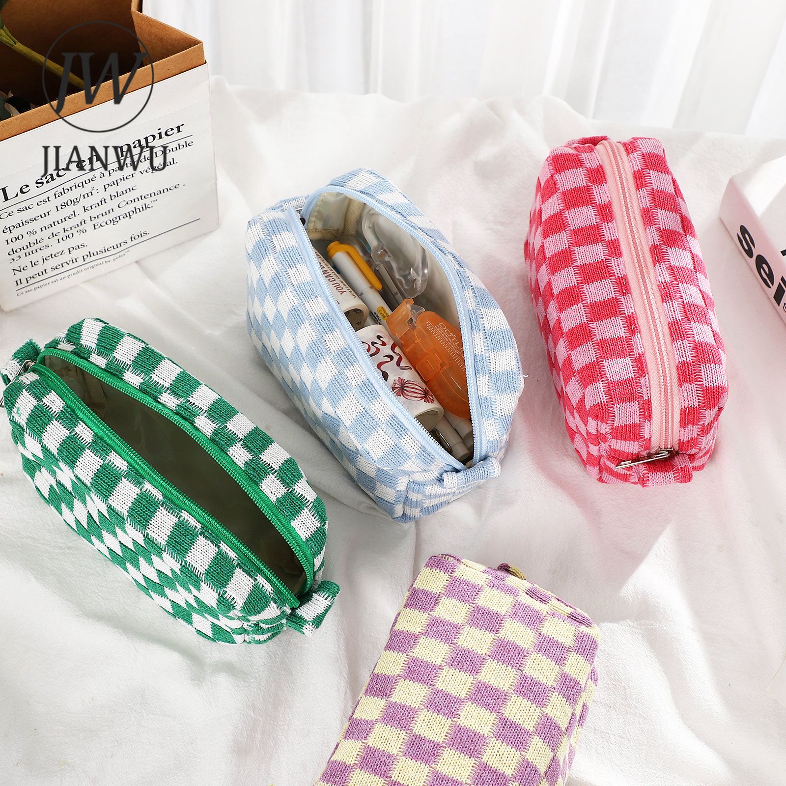 Jianwu Ins-Trousse  Crayons En Damier Avec Fermeture clair... - 3