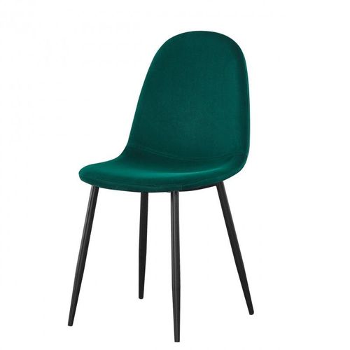 Chaise Design Boyld Coloris Vert, Pieds Couleur Noir Pour Votre Salle À Manger.