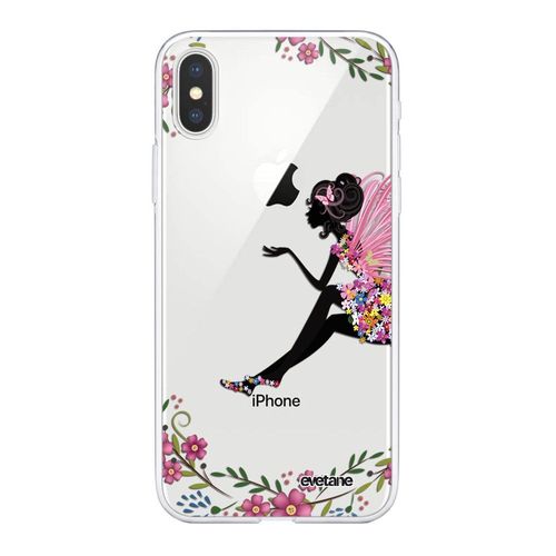 Coque Iphone Xs Max Silicone Transparente Fée Fleurale Ultra Resistant Protection Housse Motif Ecriture Tendance Evetane