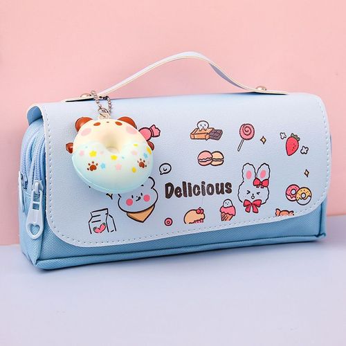 Grande Boîte À Crayons Portable Pour Filles,Sac À Stylos,Double Couche,Kawaii,Chat Mignon,Grande Capacité,Souligné Charleroi Eve #G
