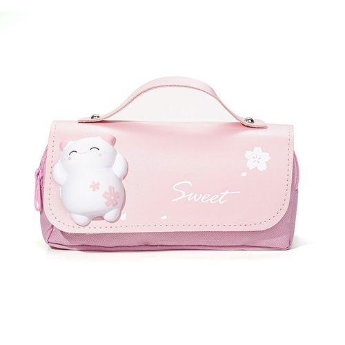 Grande Boîte À Crayons Portable Pour Filles,Sac À Stylos,Double Couche,Kawaii,Chat Mignon,Grande Capacité,Souligné Charleroi Eve #C