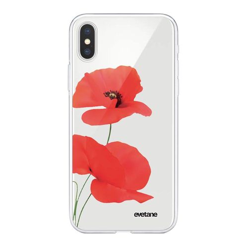 Coque Iphone Xs Max Silicone Transparente Coquelicot Ultra Resistant Protection Housse Motif Ecriture Tendance Evetane