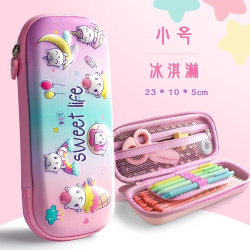 Boîte À Crayons Licorne 3d,Boîte De Papeterie Pour Écolier,Boîte De Rangement Pour Crayons Pour Enfants,Étui À Crayons À Trois Couches De Grande Capacité - Type C6