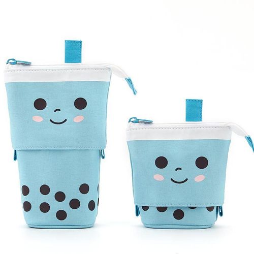 Étuis À Crayons Kawaii Pour Filles Et Garçons,Fermeture Éclair,Boîte À Crayons Chat Mignon,Fournitures Scolaires,Cadeau De Palissade,Pocommuniste Pop-Up,Surintendant Scolaire - Type Tea Blue