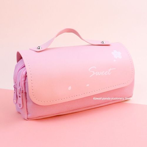 Étui À Crayons 3d Kawaii Avec 3 Couches,Ours Mignon,Cuir Imperméable,Évaluation Esthétique,Fournitures Scolaires,Papeterie - Type Pink