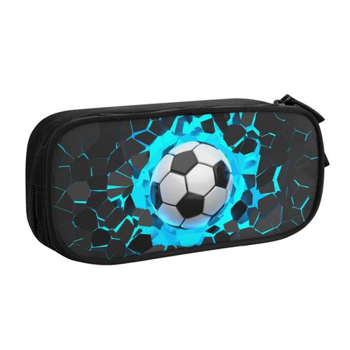 Étuis À Crayons Ikpays L De Football Pour Filles Et Garçons,Porte-Stylo De Sport Classique,Grande Capacité,Étuis À Cosmétiques Scolaires Pour Étudiants - Type Black