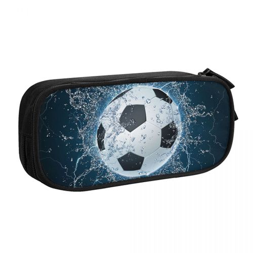 Étuis À Crayons Pour Ballon De Football À Crayons De Sport De Football,Boîte À Stylos Pour Étudiant,Sac De Grande Capacité,Fournitures Scolaires,Fermeture Éclair,Papeterie - Type Black