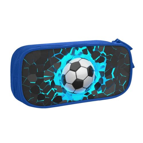 Étuis À Crayons Ikpays L De Football Pour Filles Et Garçons,Porte-Stylo De Sport Classique,Grande Capacité,Étuis À Cosmétiques Scolaires Pour Étudiants - Type Bleu