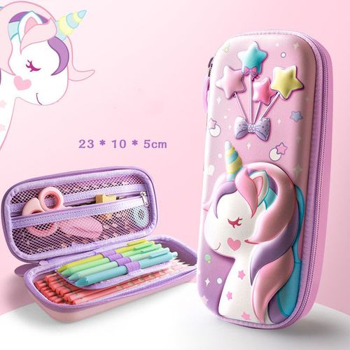 Boîte À Crayons Licorne 3d,Boîte De Rangement À Trois Couches,Grande Capacité,Papeterie Pour Écoliers,Cadeau - Type C2 #A