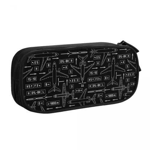 Trousse À Crayons De Pilote D'avion,Sac De Grande Capacité,Fournitures Scolaires,Cadeau Pour Fille Et Garçon #T