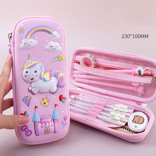 Boîte À Crayons Licorne 3d,Boîte De Rangement À Trois Couches,Grande Capacité,Papeterie Pour Écoliers,Cadeau - Type W0242a2
