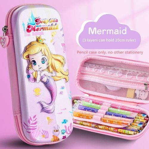 Boîte À Crayons Licorne 3d,Boîte De Rangement À Trois Couches,Grande Capacité,Papeterie Pour Écoliers,Cadeau - Type W0341a1