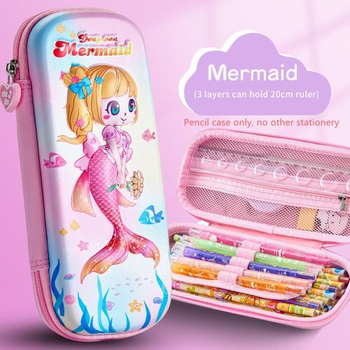 Boîte À Crayons Licorne 3d,Boîte De Rangement À Trois Couches,Grande Capacité,Papeterie Pour Écoliers,Cadeau - Type W0341a3