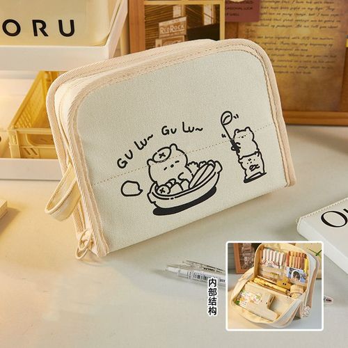 Étui À Crayons Coréen Pour Filles,Étuis À Crayons,Grands Sacs Pour Filles,Étuis À Crayons Ours Kawaii,Châssis De Produit,Surintendant - Type Korean Stationery #B