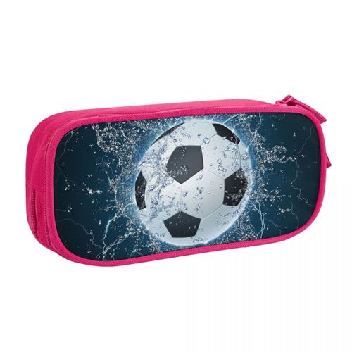 Étuis À Crayons Pour Ballon De Football À Crayons De Sport De Football,Boîte À Stylos Pour Étudiant,Sac De Grande Capacité,Fournitures Scolaires,Fermeture Éclair,Papeterie - Type Rose