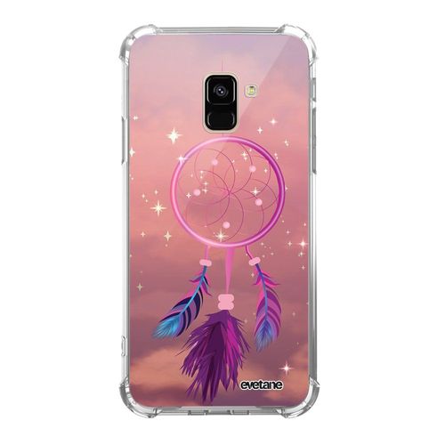 Coque Samsung Galaxy A8 2018 Anti-Choc Souple Angles Renforcés Transparente Attrape Rêve Rose Evetane