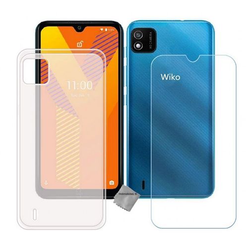 Housse Etui Coque Pochette Silicone Gel Fine Pour Wiko Y62 + Verre Trempe - Blanc Transparent
