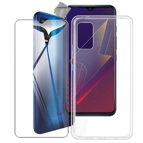 Housse Etui Coque Pochette Silicone Gel Fine Pour Wiko Power U10 / U20 + Verre Trempe - Blanc Transparent