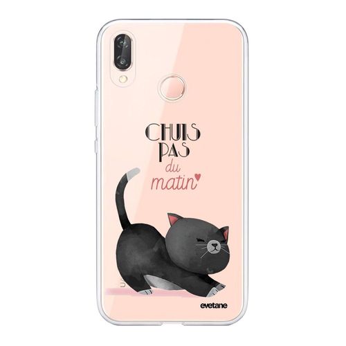 Coque Huawei P20 Lite Silicone Transparente Chuis Pas Du Matin Ultra Resistant Protection Housse Motif Ecriture Tendance Evetane