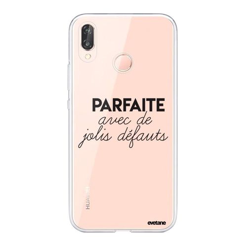 Coque Huawei P20 Lite Silicone Transparente Parfaite Avec De Jolis Défauts Ultra Resistant Protection Housse Motif Ecriture Tendance Evetane