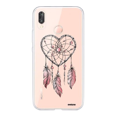 Coque Huawei P20 Lite Silicone Transparente Attrape Coeur Ultra Resistant Protection Housse Motif Ecriture Tendance Evetane