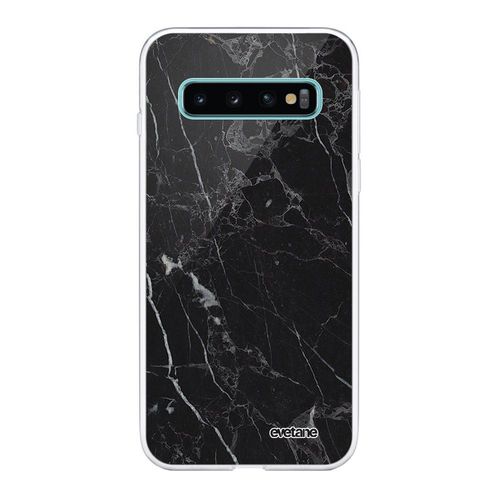 Coque Samsung Galaxy S10 Plus 360 Intégrale Transparente Marbre Noir Tendance Evetane.