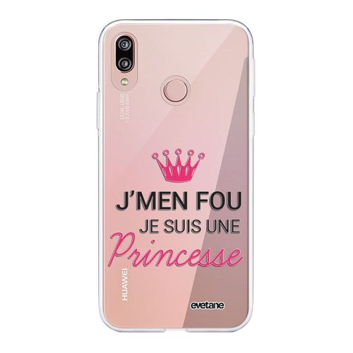 Coque Huawei P20 Lite Silicone Transparente Je Suis Une Princesse Ultra Resistant Protection Housse Motif Ecriture Tendance Evetane