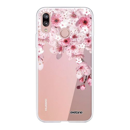Coque Huawei P20 Lite Silicone Transparente Cerisier Ultra Resistant Protection Housse Motif Ecriture Tendance Evetane