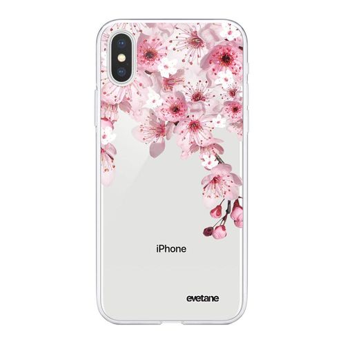 Coque Iphone Xs Max Silicone Transparente Cerisier Ultra Resistant Protection Housse Motif Ecriture Tendance Evetane