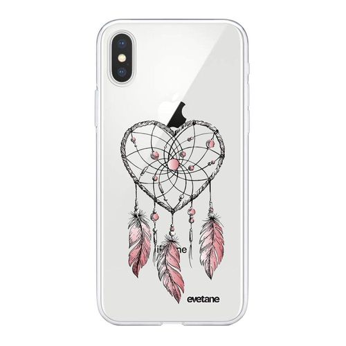 Coque Iphone Xs Max Silicone Transparente Attrape Coeur Ultra Resistant Protection Housse Motif Ecriture Tendance Evetane