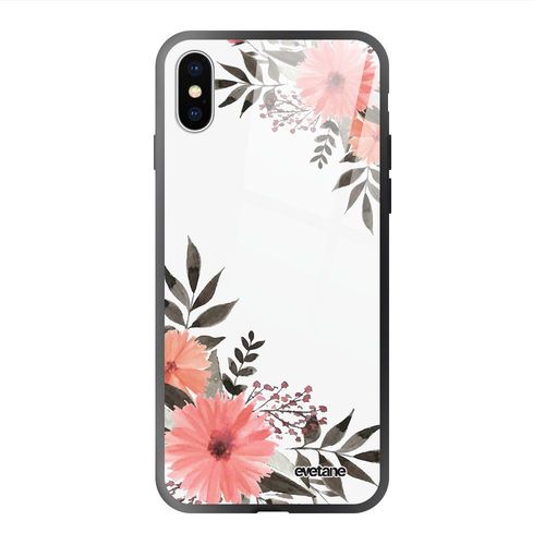 Coque En Verre Trempé Iphone Xs Max Fleurs Roses Ecriture Tendance Et Design Evetane.