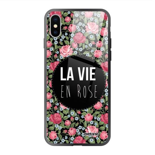 Coque En Verre Trempé Iphone Xs Max La Vie En Rose Ecriture Tendance Et Design Evetane.